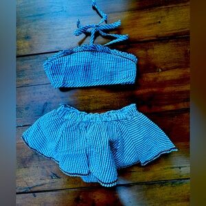 Bailey Boys Seersucker 2 Piece swim suit size 6